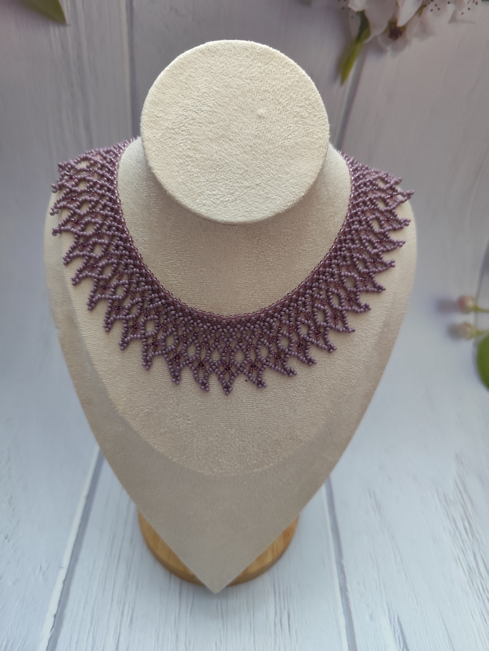 Handmade Purple Beaded Lace  Necklace - Women Jewelry
